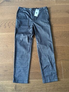 United Arrow Men's Grey Windowpane Dress Pants